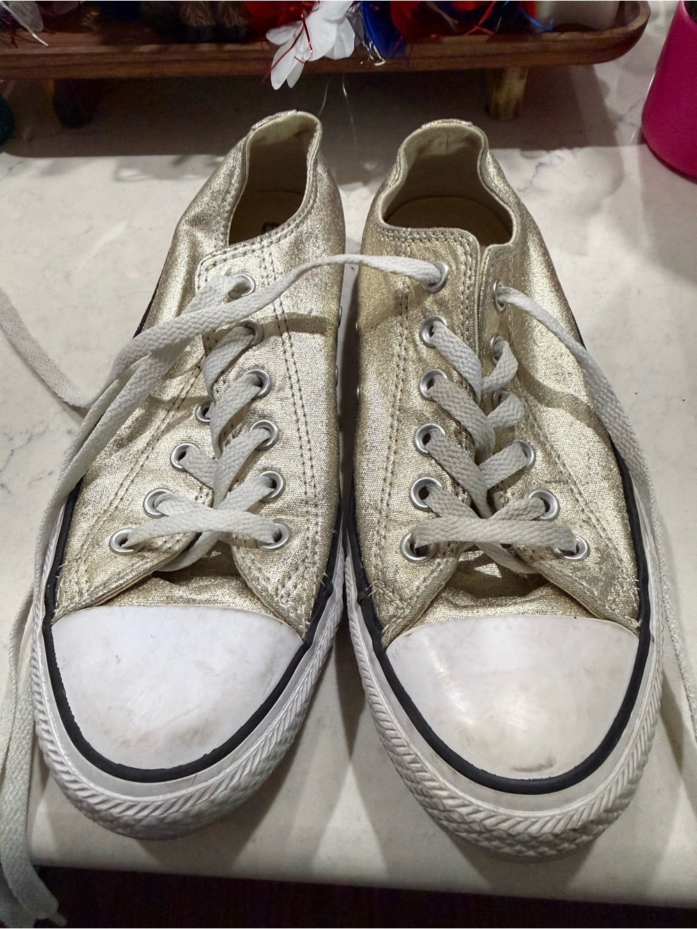 Converse Metallic Gold Low-Top Sneakers